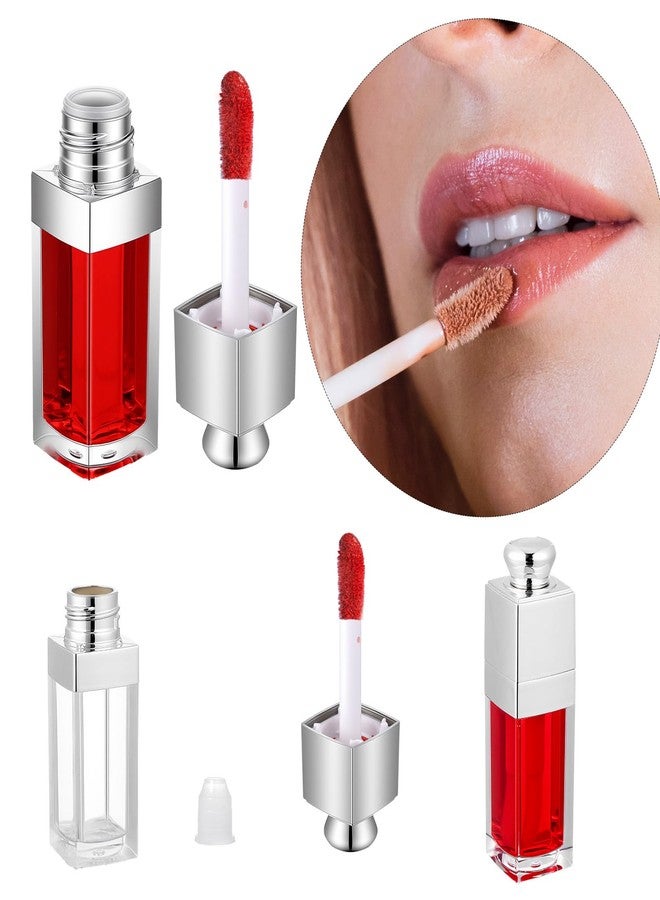 Qulkws 2 Pcs 8ml Empty Lip Gloss Tubes Clear Lip Gloss Tubes with Wand Clear Refillable Lips Balm Bottles Mini Lipstick Containers Refillable Lips Balm Glosses Containers for DIY Makeup - Image 2